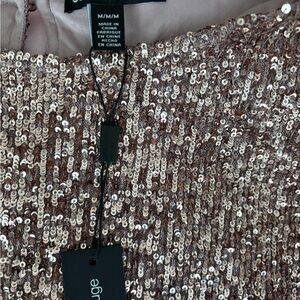 Cable & Gauge Sparkling Sequin Top - Rose Gold nwt